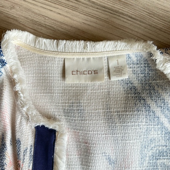 Chico’s Paisley Open front jacket with Fringe trim Size S - Picture 4 of 9